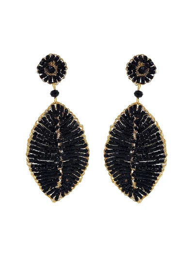 BLACK LEAF EARRING