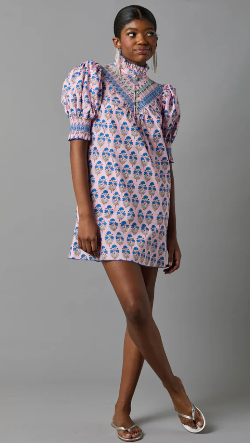 MINI SMOCKED SHIRT DRESS