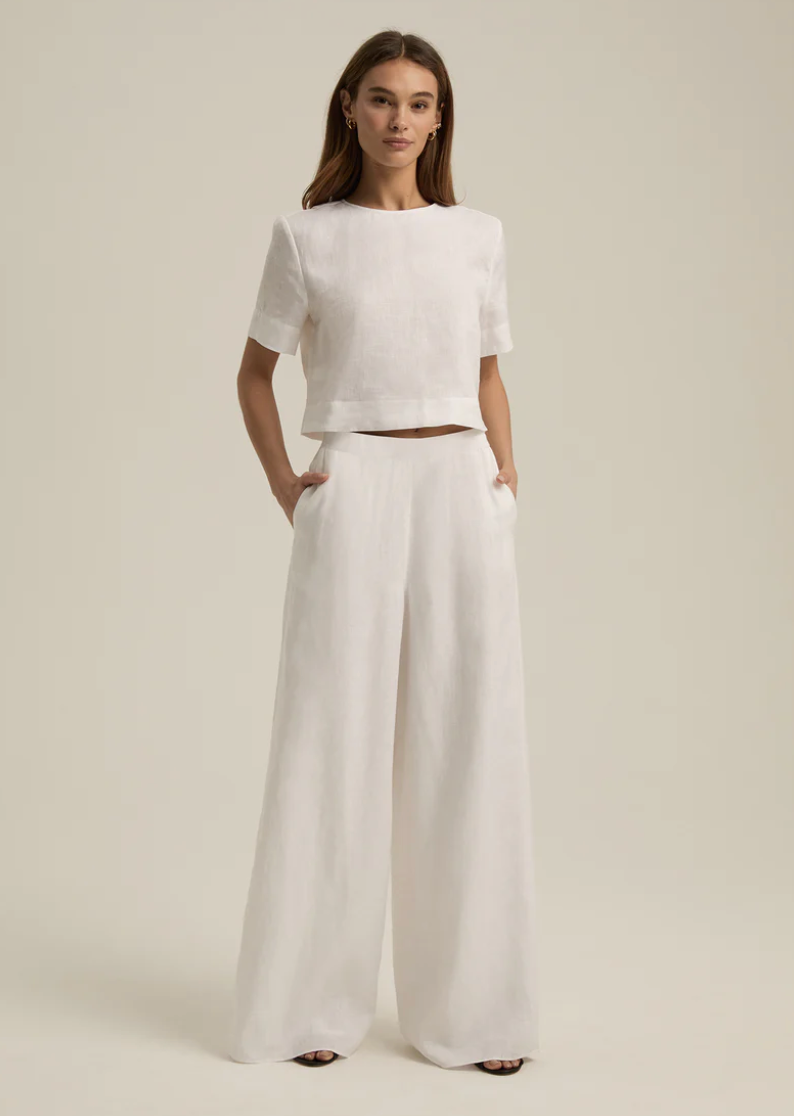WIDE LEG LINEN PANT