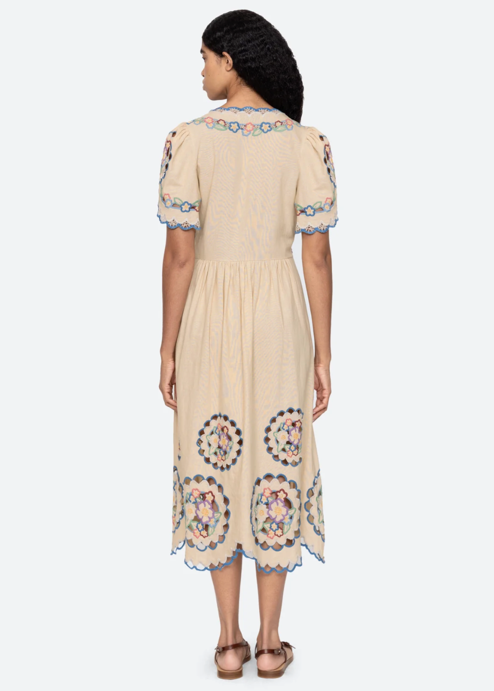 MELINDA EMB S/SLV DRESS