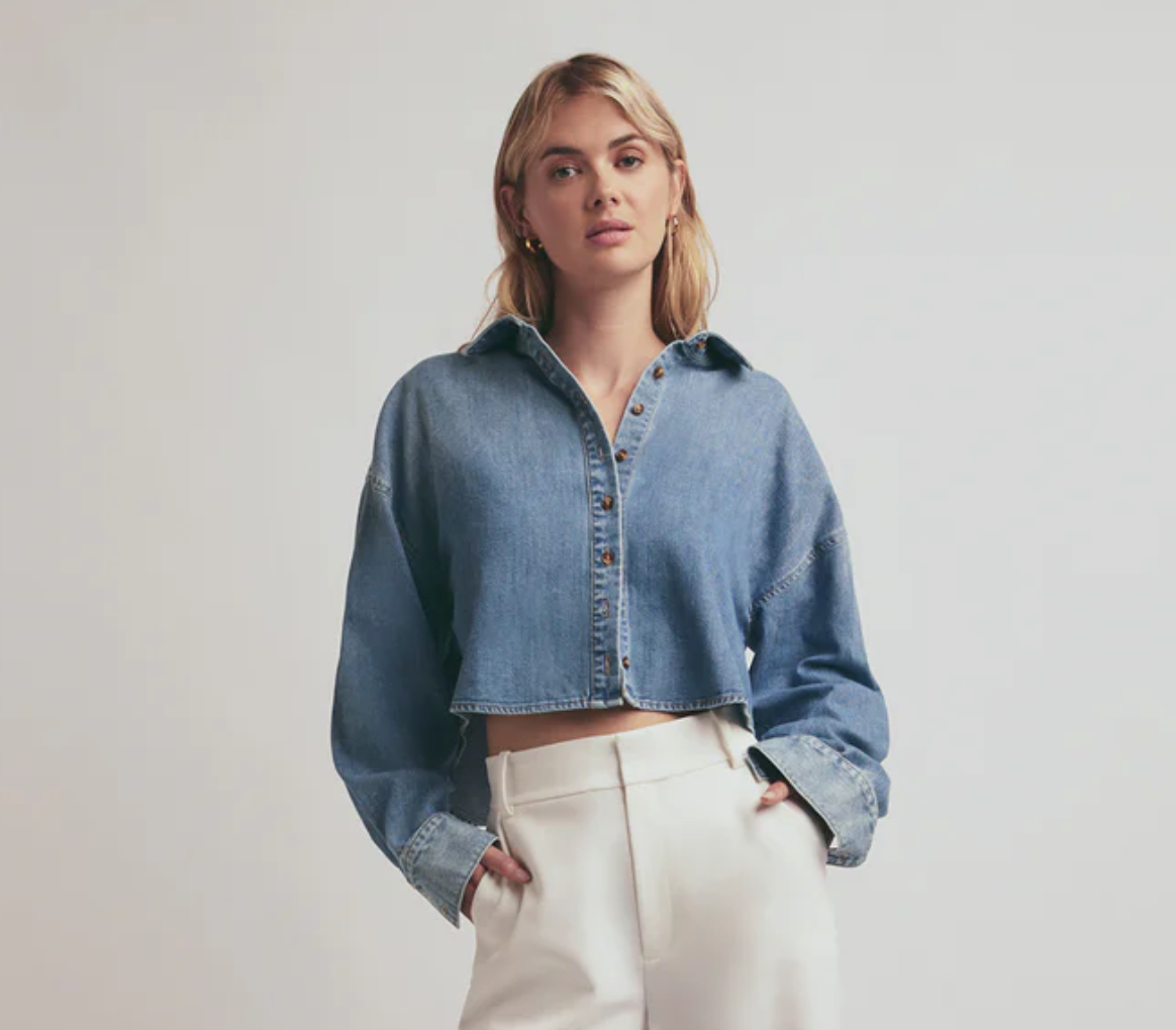 CROP EX BOYFRIEND SHIRT