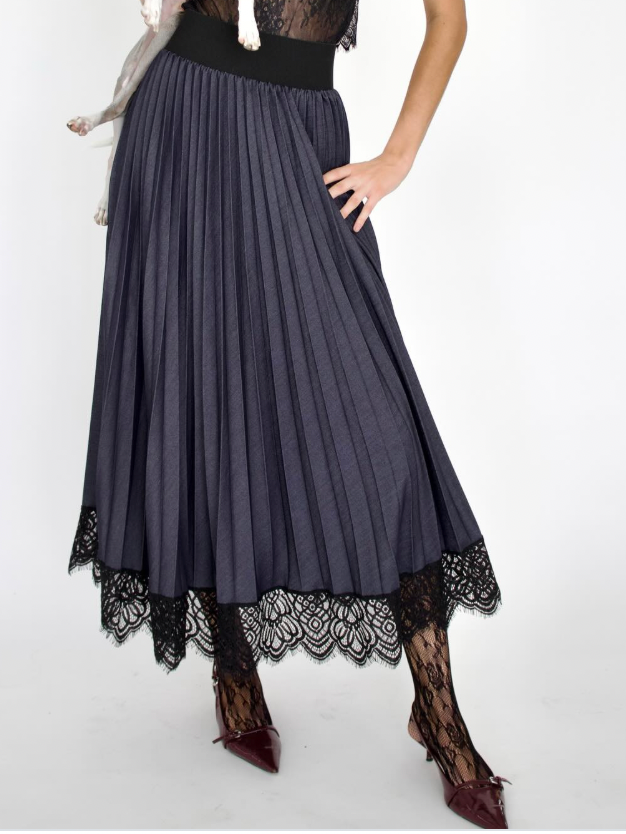 DENIM LACE SKIRT