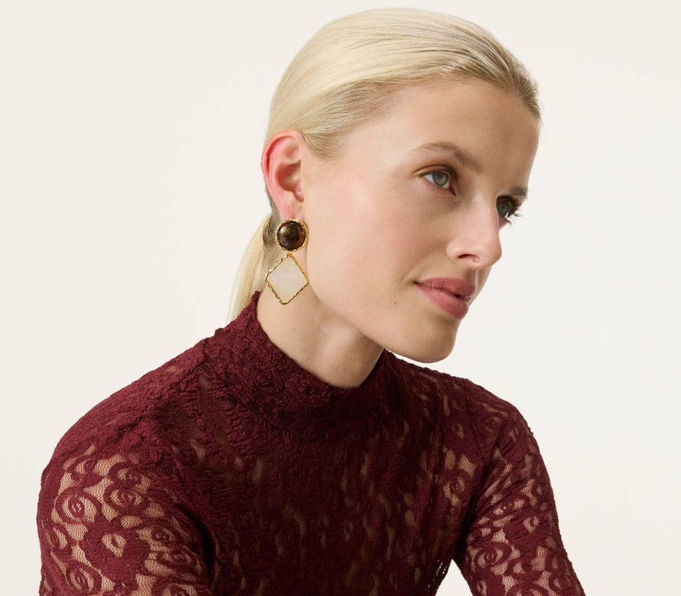 PEARL MARBLE EARRING
