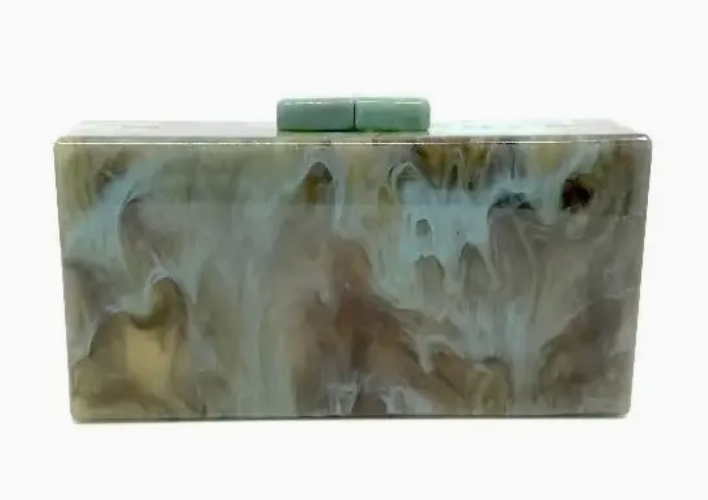 GREEN MARBLE CLUTCH