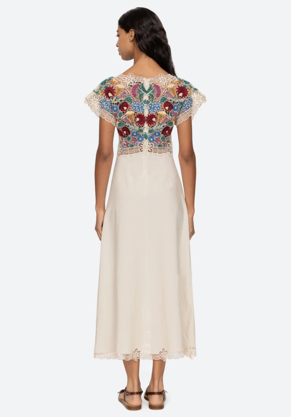 KATHARINE EMBROIDER VNECK DRESS