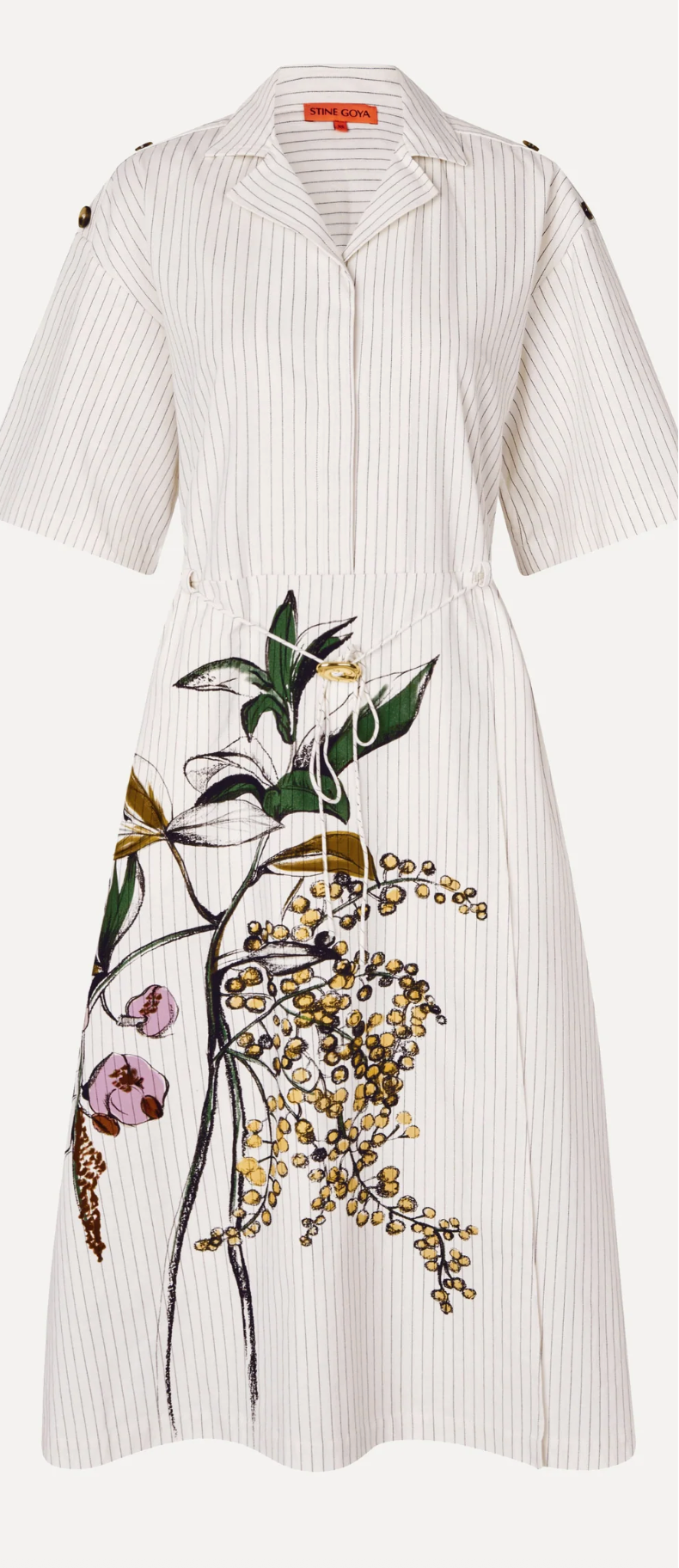 MIMOSA STRIPE MIDI DRESS