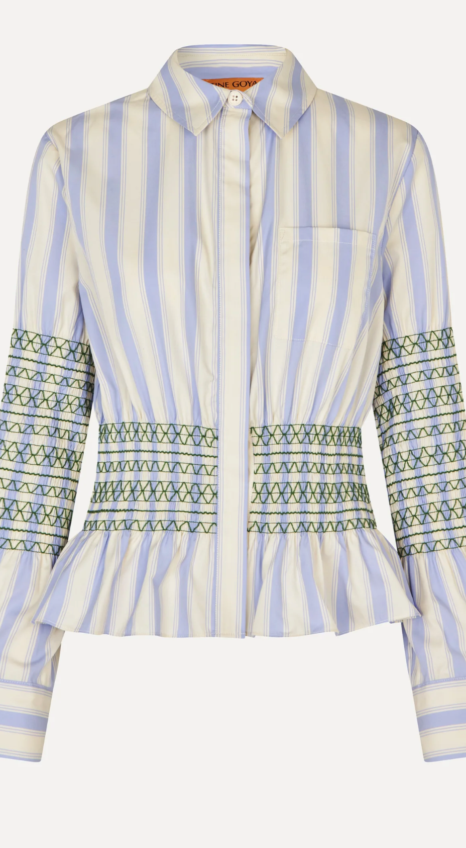 SMOCKED BOYFRIEND SHIRT