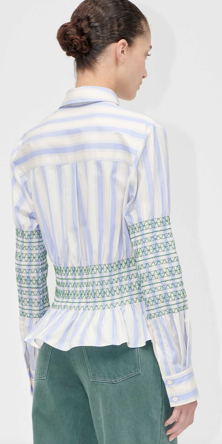 SMOCKED BOYFRIEND SHIRT