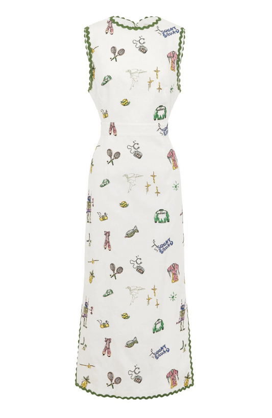 PLAY EMB MIDI DRESS