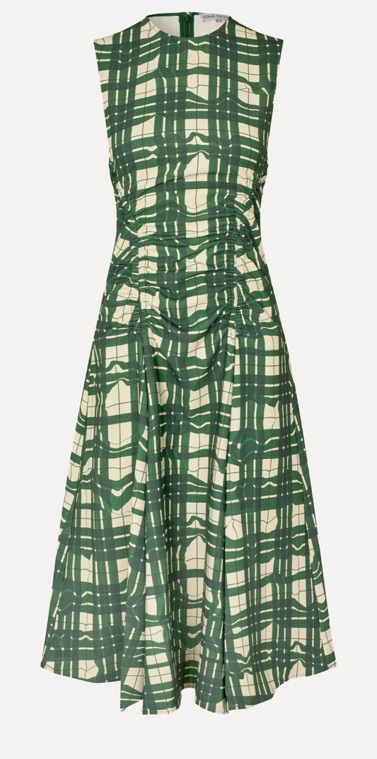GATHERED MIDI DRESS