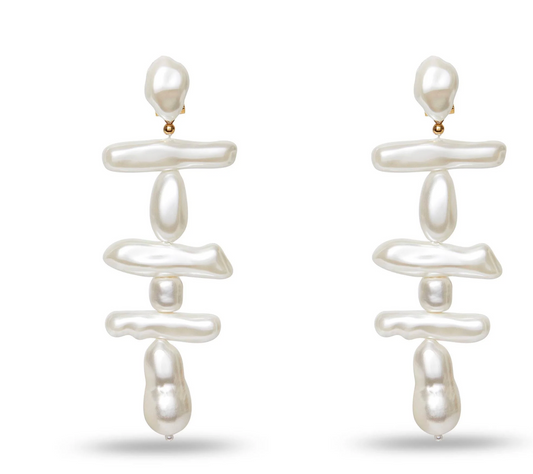 GRAND PEARL LINEAR EARRING