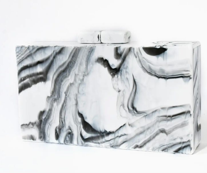 BLACK/WHITE SWIRL CLUTCH