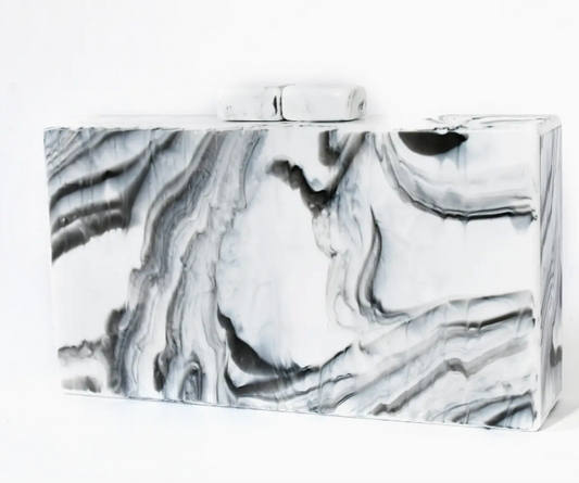 BLACK/WHITE SWIRL CLUTCH